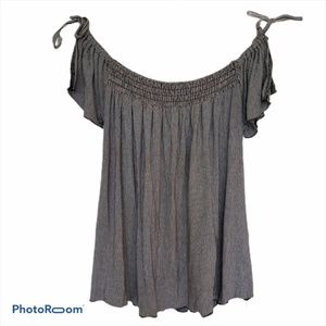 AE Soft & Sexy On or Off Shoulder Tie Short Sleeve